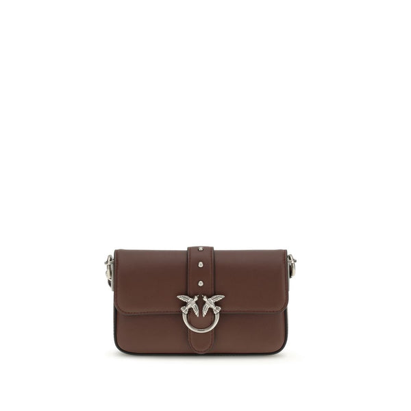 PINKO - Brown Calf Leather Bos Taurus Shoulder Bag