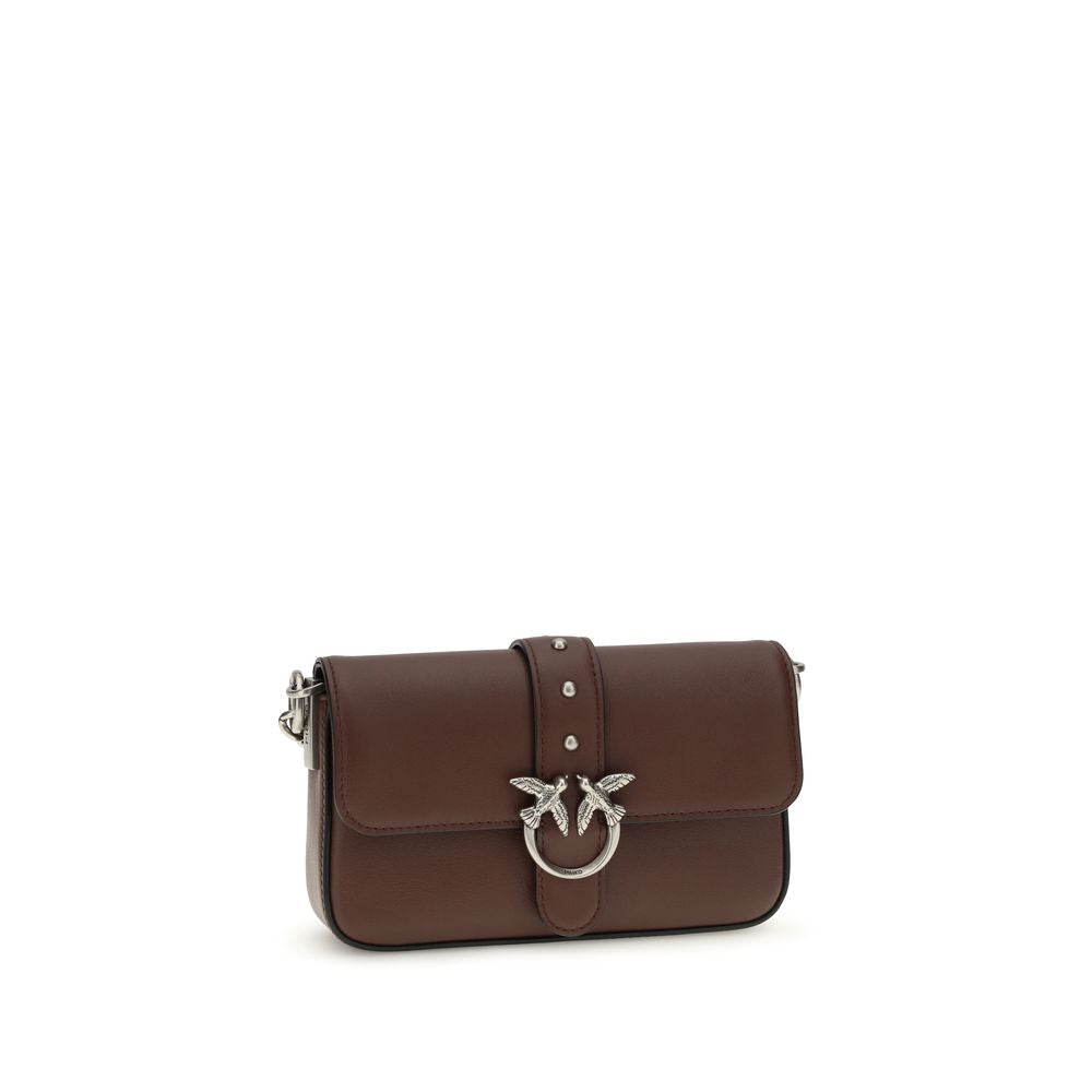 PINKO - Brown Calf Leather Bos Taurus Shoulder Bag
