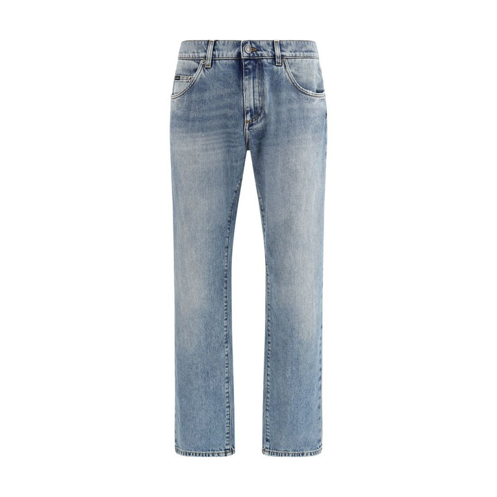 Dolce &amp; Gabbana Blue Cotton Straight-Leg Jeans