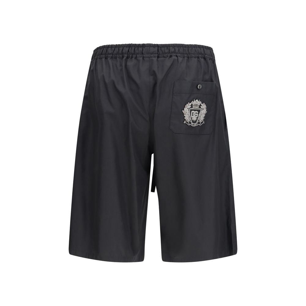 Dolce &amp; Gabbana Black Cotton Bermuda Shorts