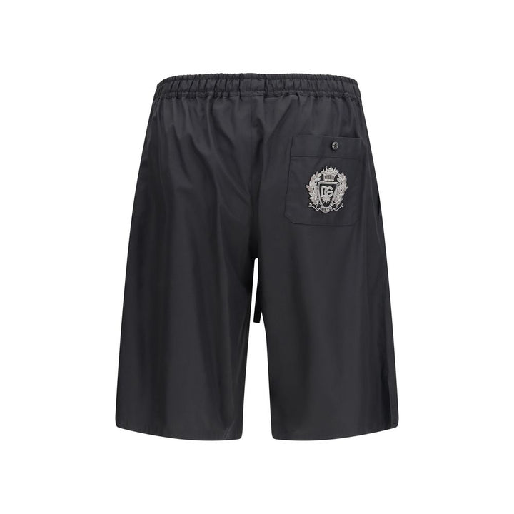 Dolce &amp; Gabbana Black Cotton Bermuda Shorts