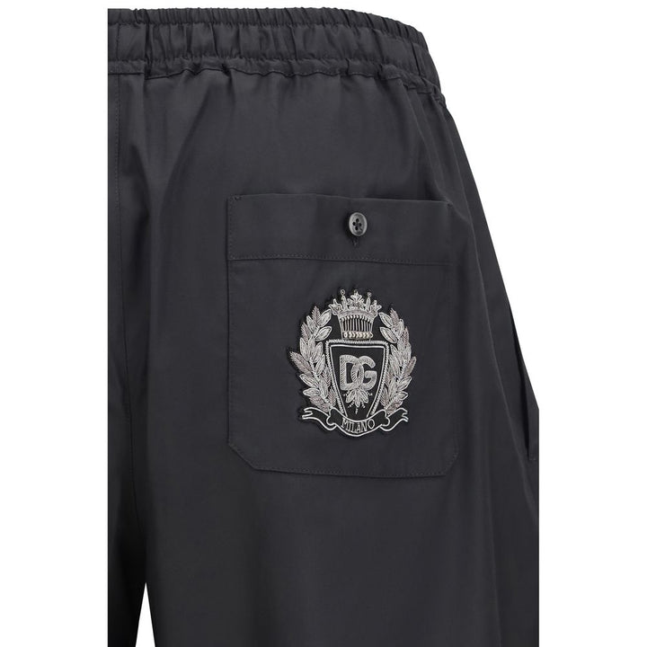 Dolce &amp; Gabbana Black Cotton Bermuda Shorts