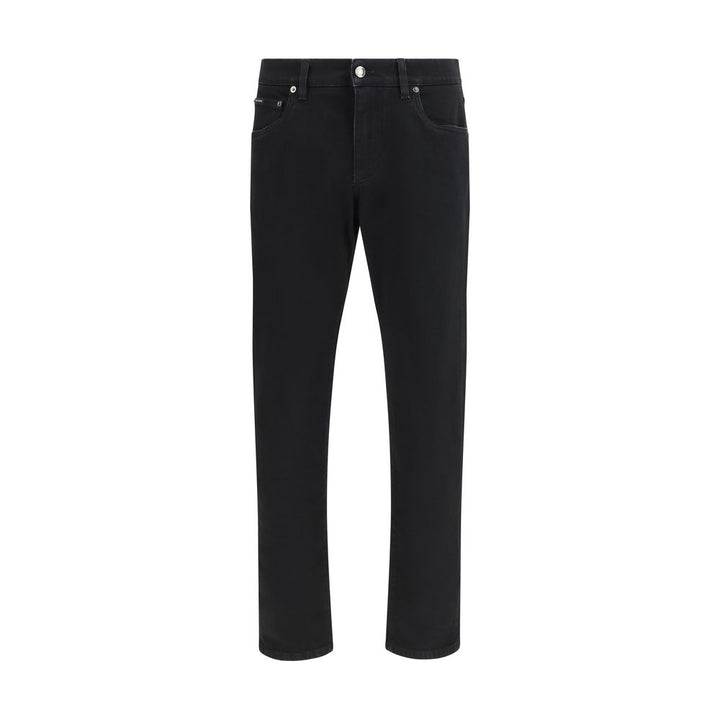 Dolce &amp; Gabbana Black Cotton Slim Fit Jeans