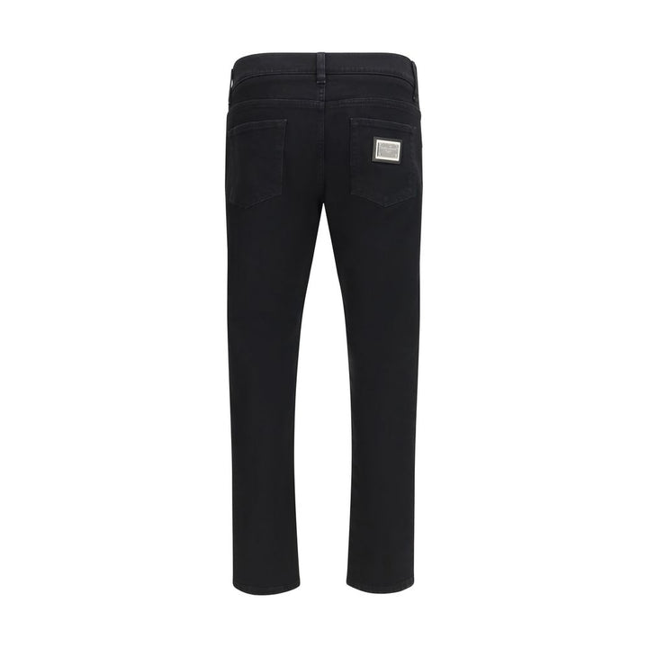 Dolce &amp; Gabbana Black Cotton Slim Fit Jeans