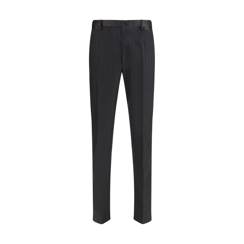 Dolce &amp; Gabbana Black Wool Oves Aries Dress Pants