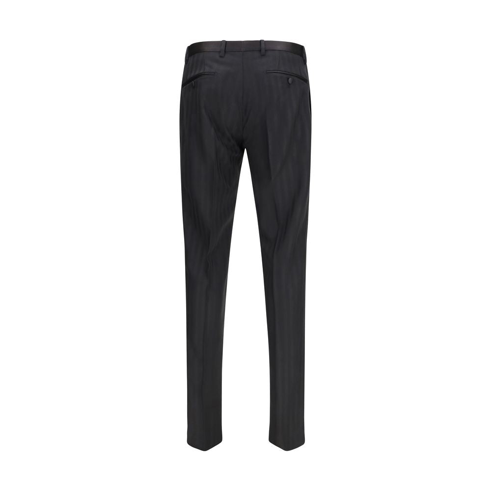Dolce &amp; Gabbana Black Wool Oves Aries Dress Pants