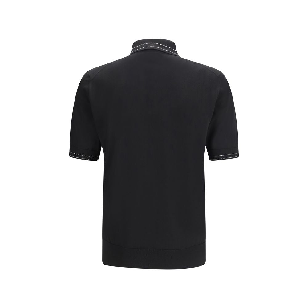 Dolce &amp; Gabbana Black Silk Polo Shirt