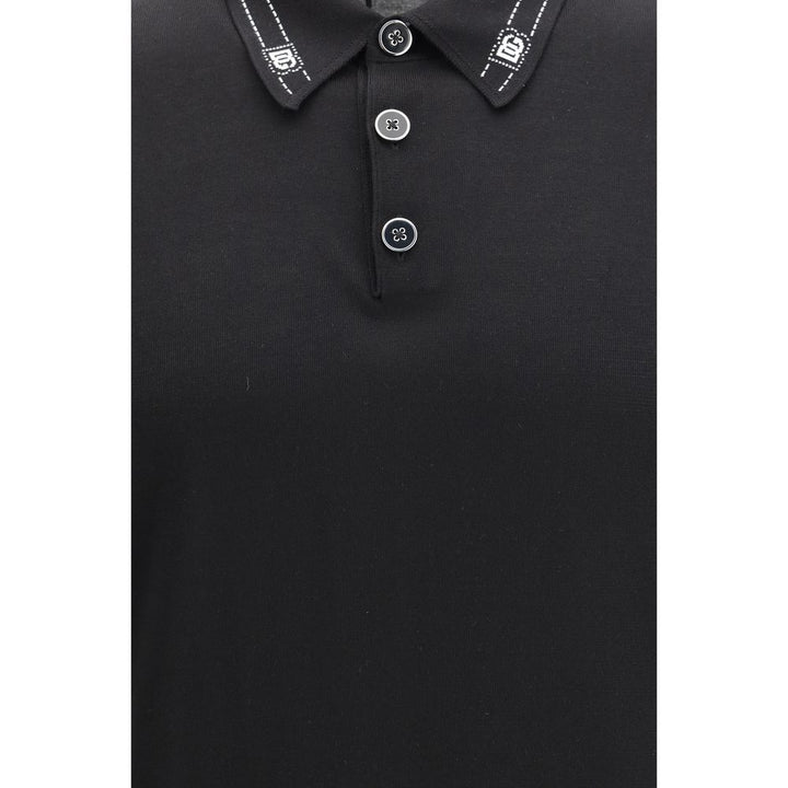 Dolce &amp; Gabbana Black Silk Polo Shirt