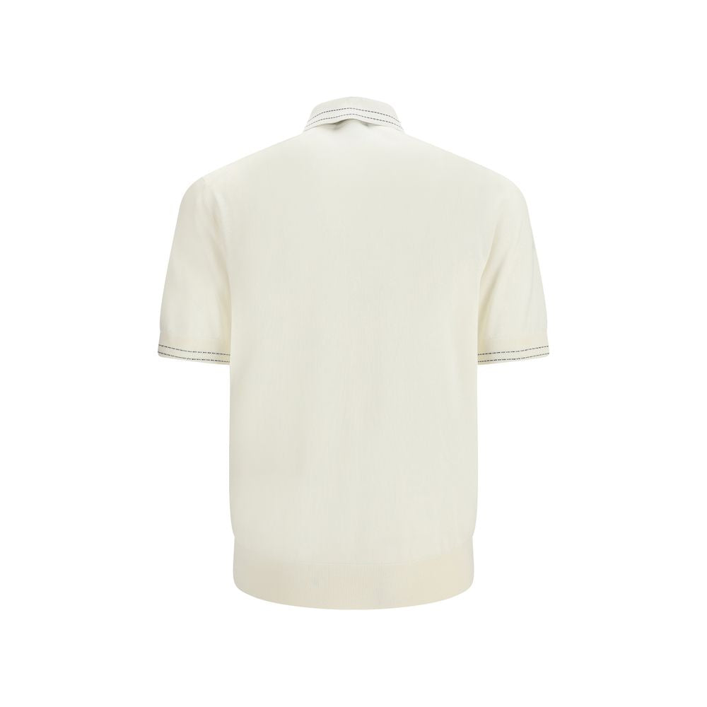 Dolce &amp; Gabbana Beige Silk Polo Shirt