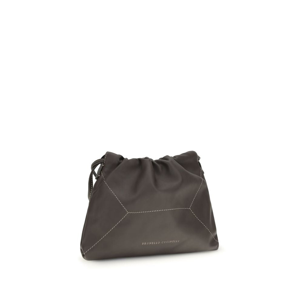 Brunello Cucinelli - Brown Calf Leather Bos Taurus Shoulder Bag