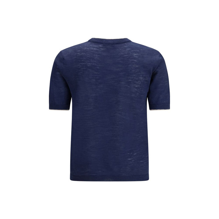 Brooksfield Blue Linen Shortsleeve Shirt