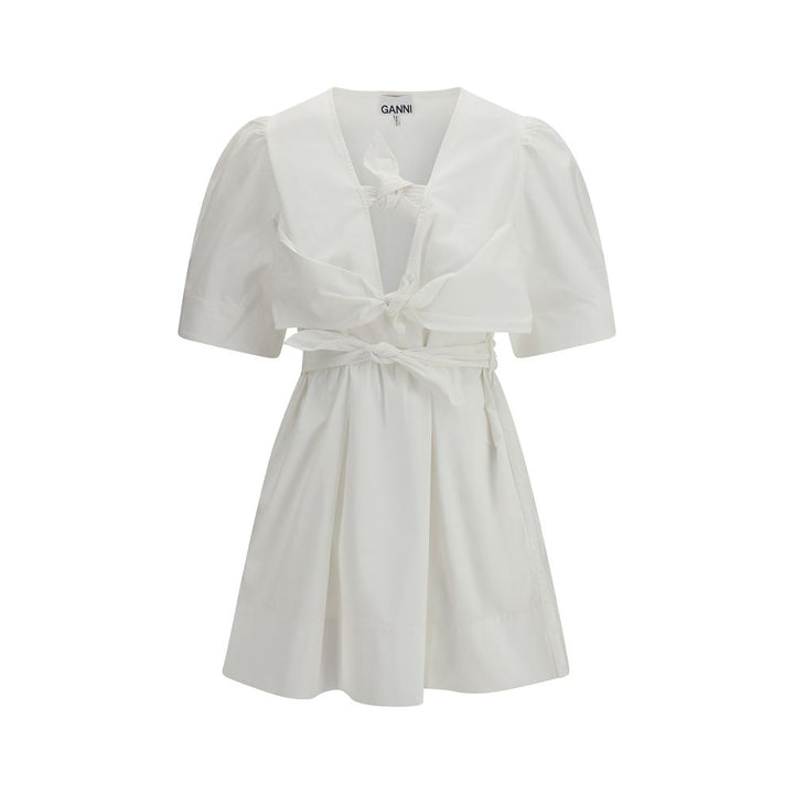 Ganni White Cotton Casual Dress