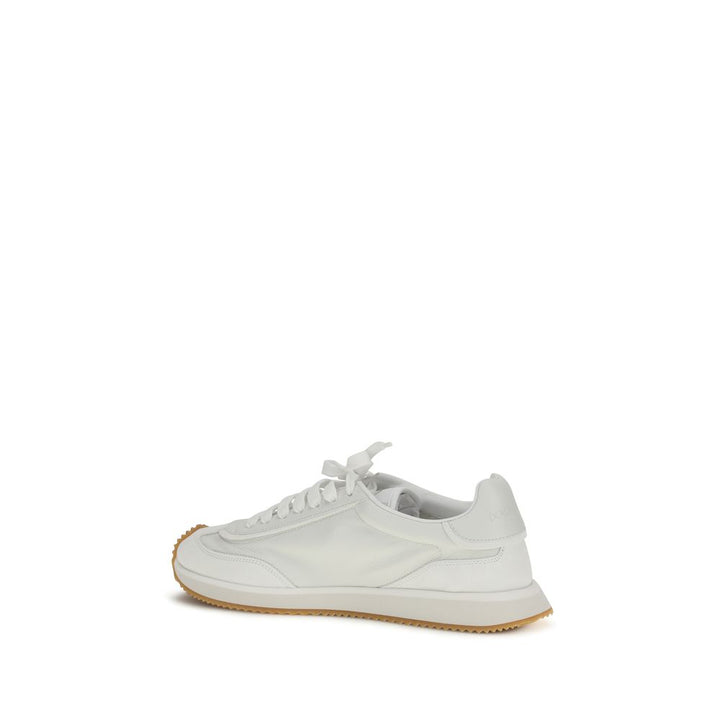 Dolce &amp; Gabbana White Calf Leather Bos Taurus Athletic Sneakers
