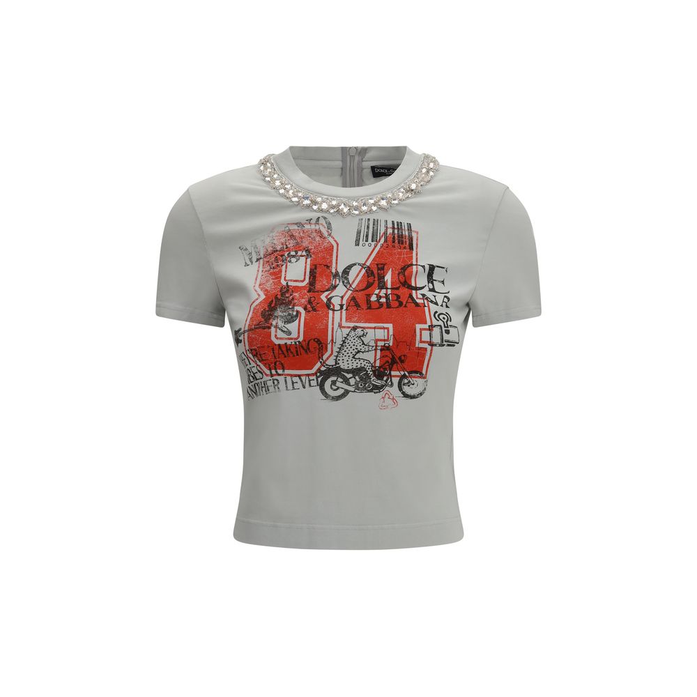 Dolce &amp; Gabbana Gray Cotton T-Shirt