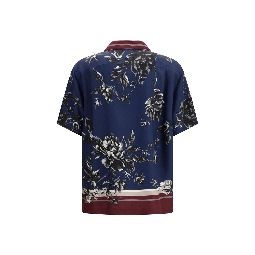 Dolce &amp; Gabbana Blue Silk Pattern Shirt