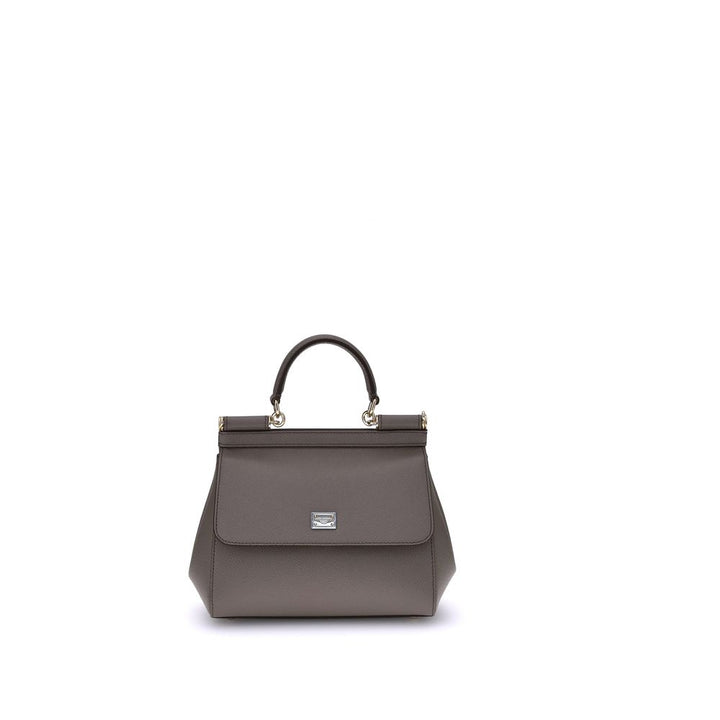 Dolce &amp; Gabbana Gray Calf Leather Bos Taurus Handbag