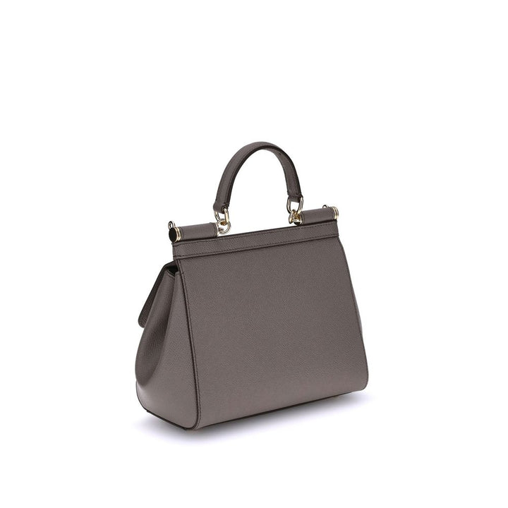 Dolce &amp; Gabbana Gray Calf Leather Bos Taurus Handbag