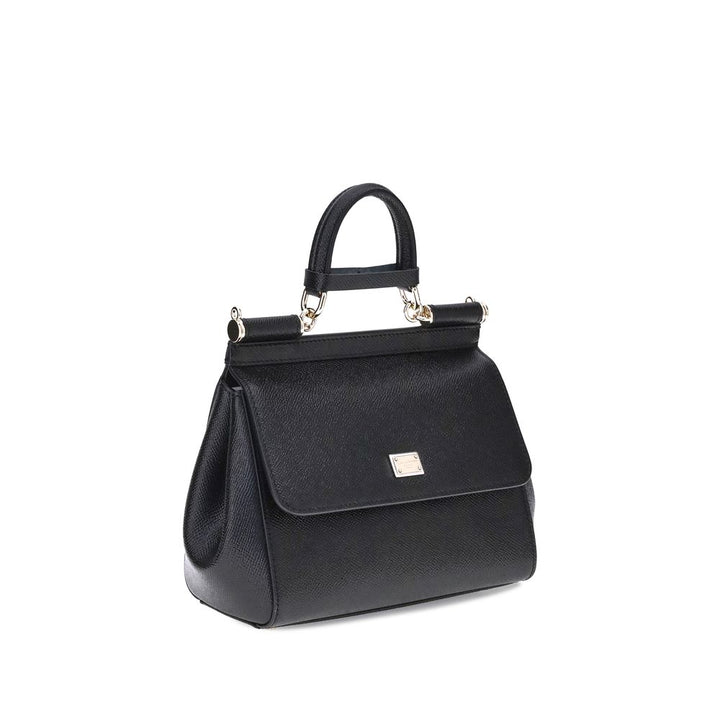 Dolce &amp; Gabbana Black Calf Leather Bos Taurus Shoulder Bag
