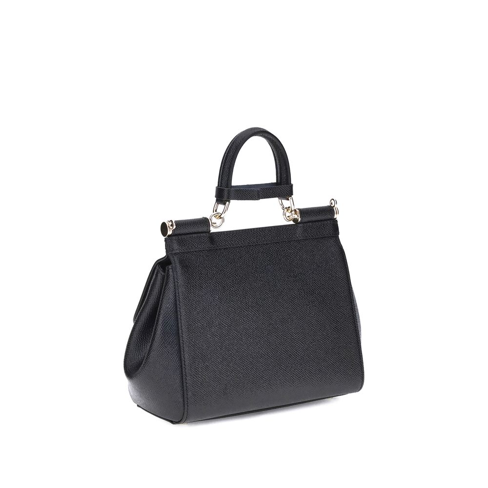 Dolce &amp; Gabbana Black Calf Leather Bos Taurus Shoulder Bag