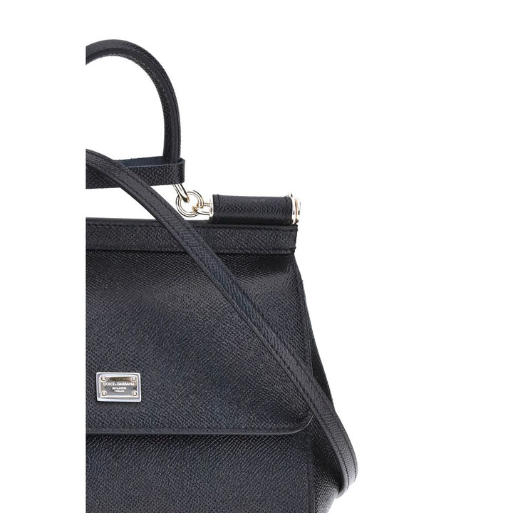 Dolce &amp; Gabbana Black Calf Leather Bos Taurus Shoulder Bag