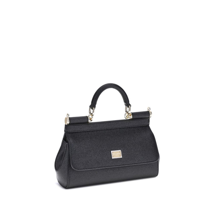 Dolce &amp; Gabbana Black Calf Leather Bos Taurus Handbag