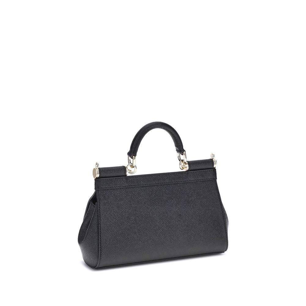 Dolce &amp; Gabbana Black Calf Leather Bos Taurus Handbag