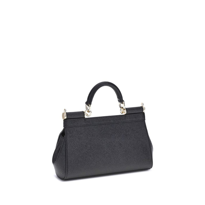 Dolce &amp; Gabbana Black Calf Leather Bos Taurus Handbag