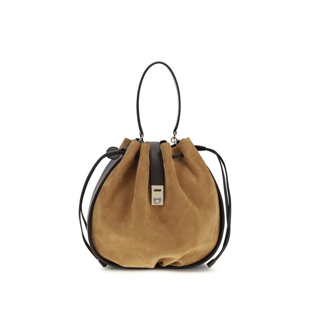 Ferragamo - Brown Calf Leather Bos Taurus Backet Bag