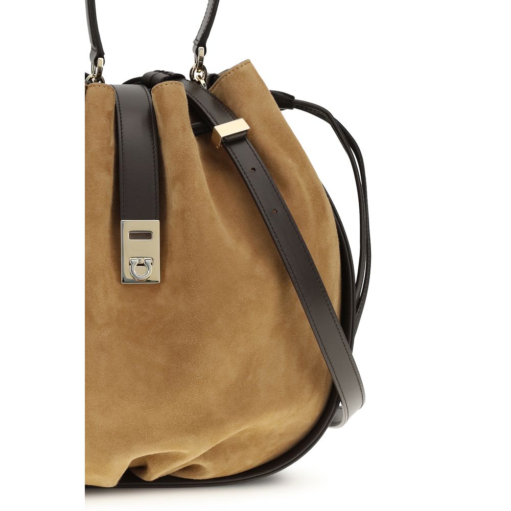 Ferragamo - Brown Calf Leather Bos Taurus Backet Bag