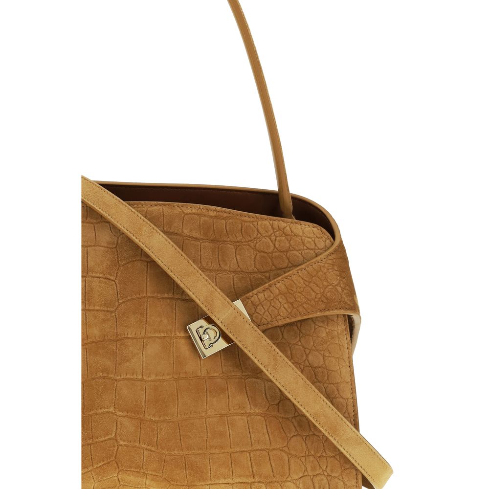 Ferragamo - Beige Goatskin Shoulder Bag