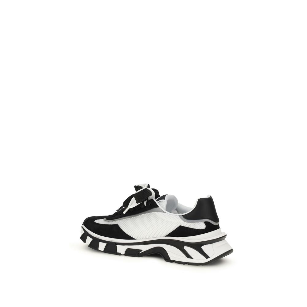 Dolce &amp; Gabbana Black Calf Leather Bos Taurus Athletic Sneakers