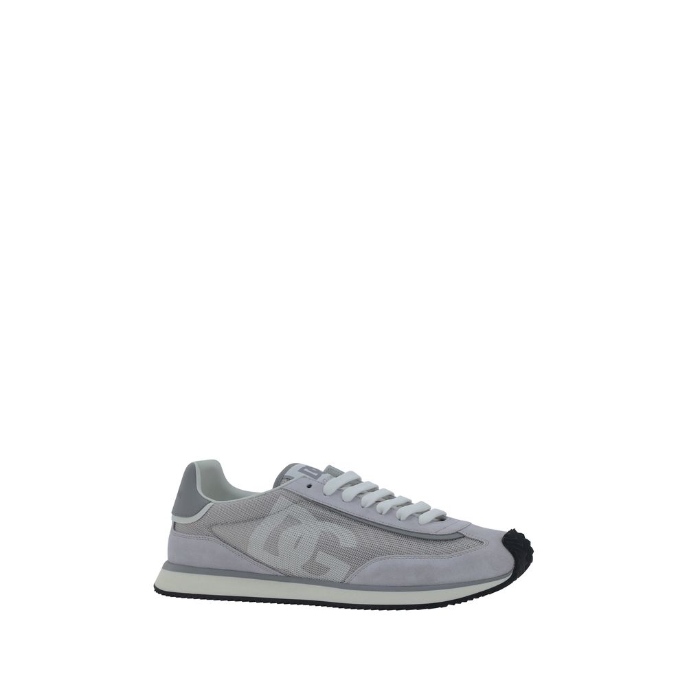 Dolce &amp; Gabbana Gray Fabric Athletic Sneakers