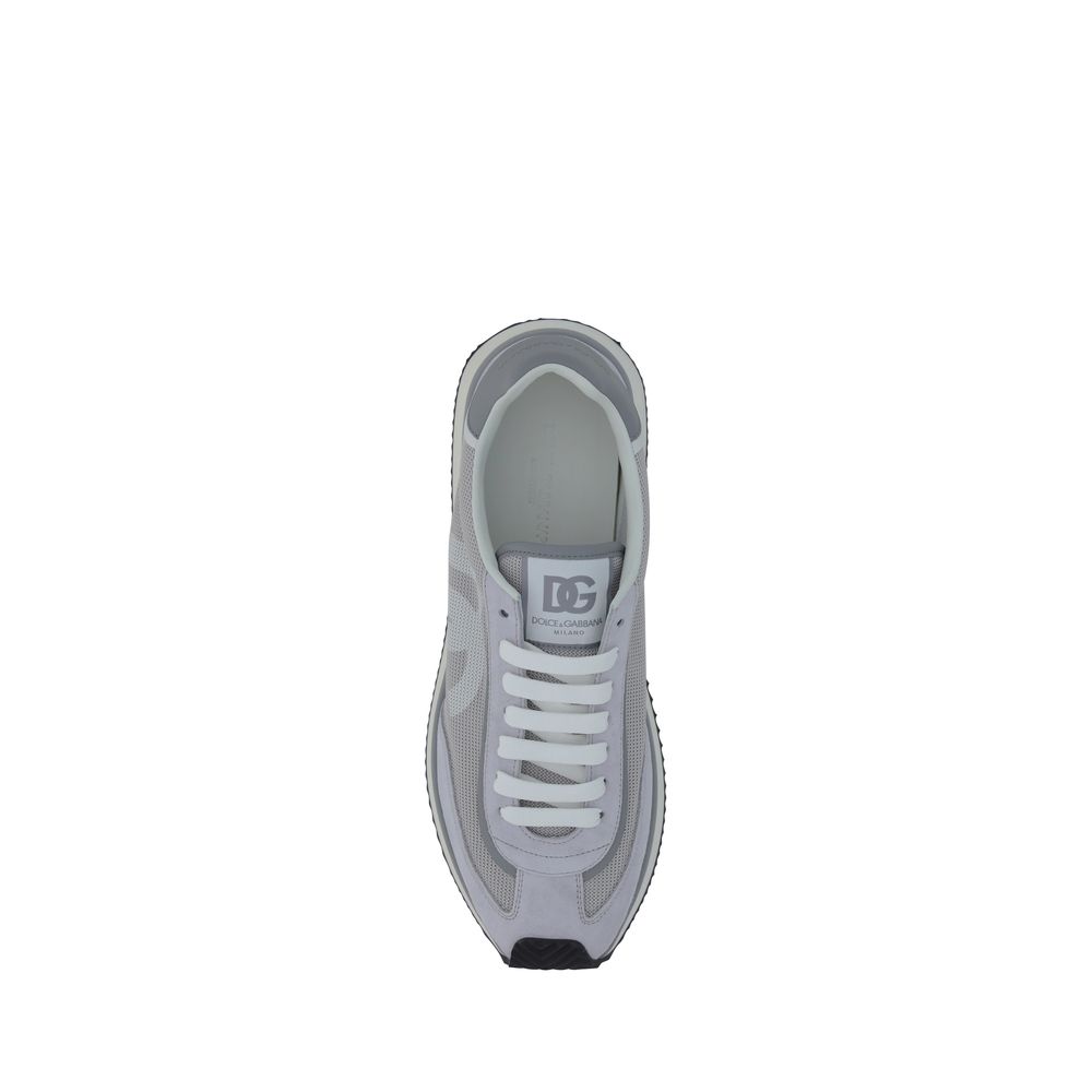 Dolce &amp; Gabbana Gray Fabric Athletic Sneakers