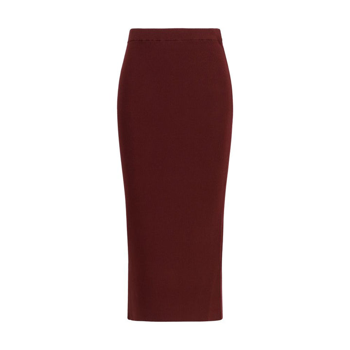 Max Mara Bordeaux Viscose Midi Skirt