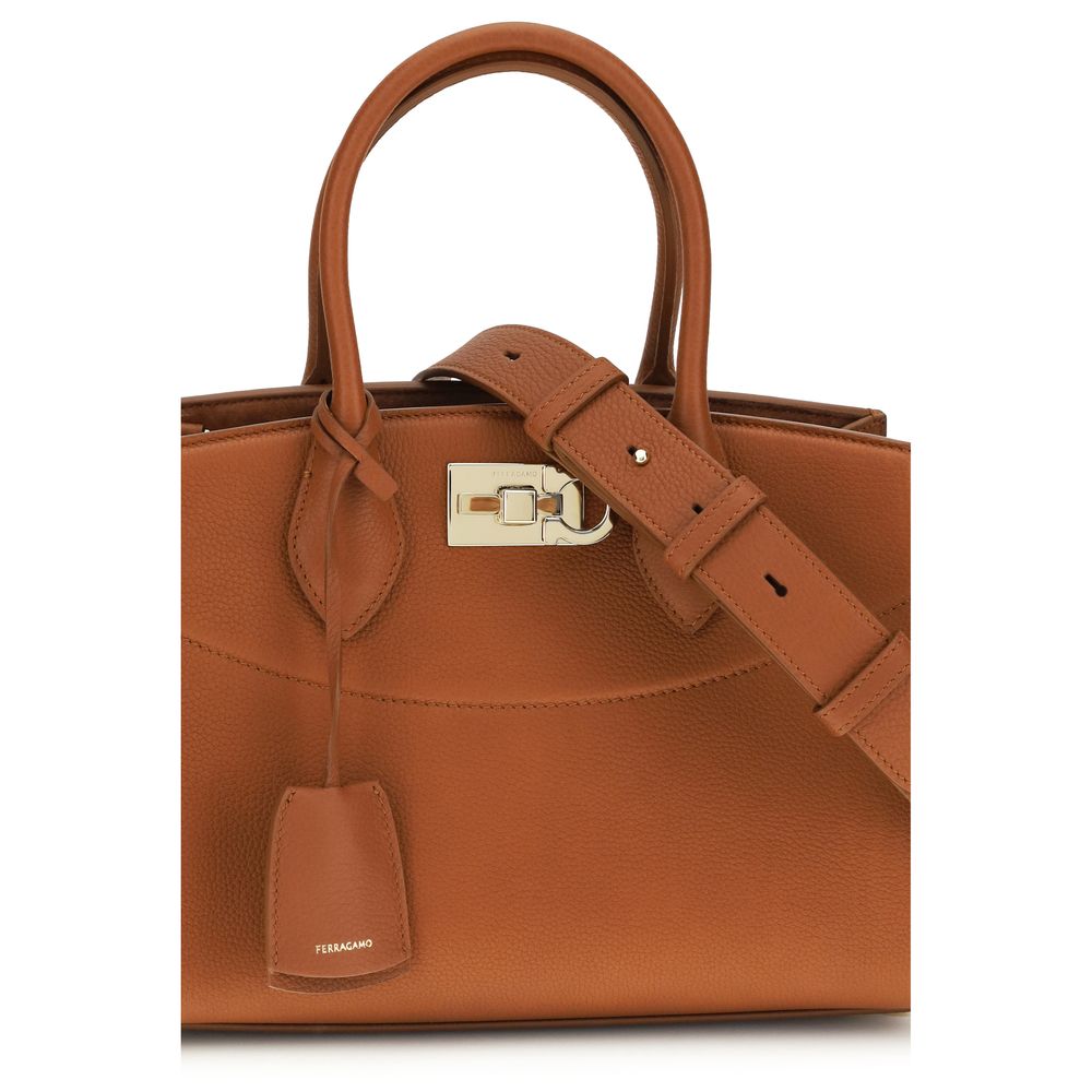 Ferragamo - Brown Calf Leather Bos Taurus Handbag