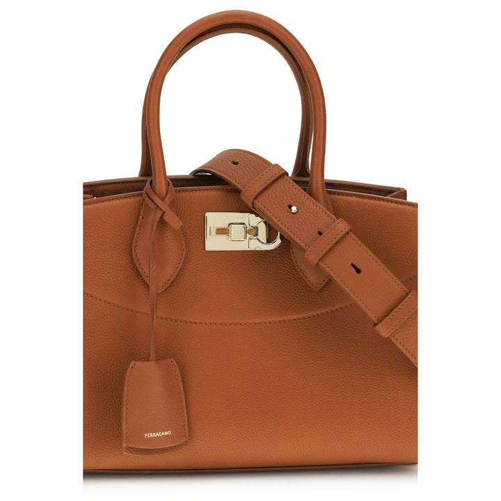 Ferragamo - Brown Calf Leather Bos Taurus Handbag
