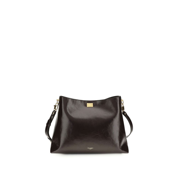 Dolce &amp; Gabbana Brown Calf Leather Bos Taurus Shoulder Bag