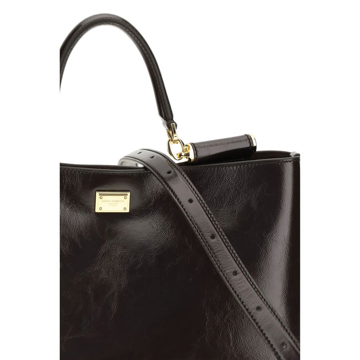 Dolce &amp; Gabbana Brown Calf Leather Bos Taurus Shoulder Bag