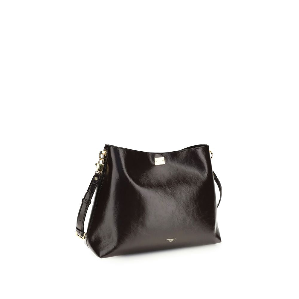 Dolce &amp; Gabbana Brown Calf Leather Bos Taurus Shoulder Bag