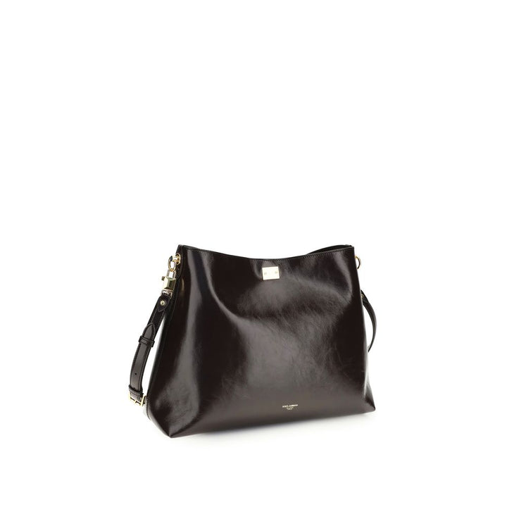 Dolce &amp; Gabbana Brown Calf Leather Bos Taurus Shoulder Bag