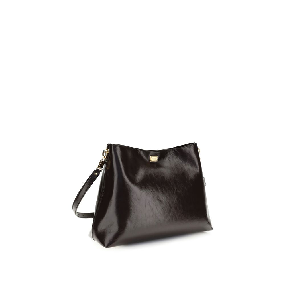 Dolce &amp; Gabbana Brown Calf Leather Bos Taurus Shoulder Bag