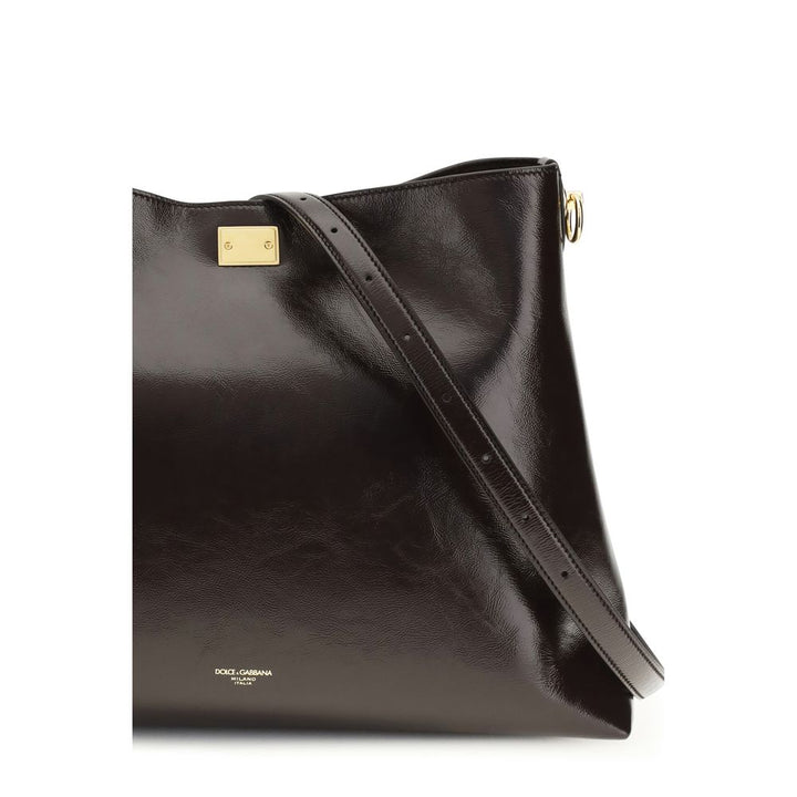 Dolce &amp; Gabbana Brown Calf Leather Bos Taurus Shoulder Bag