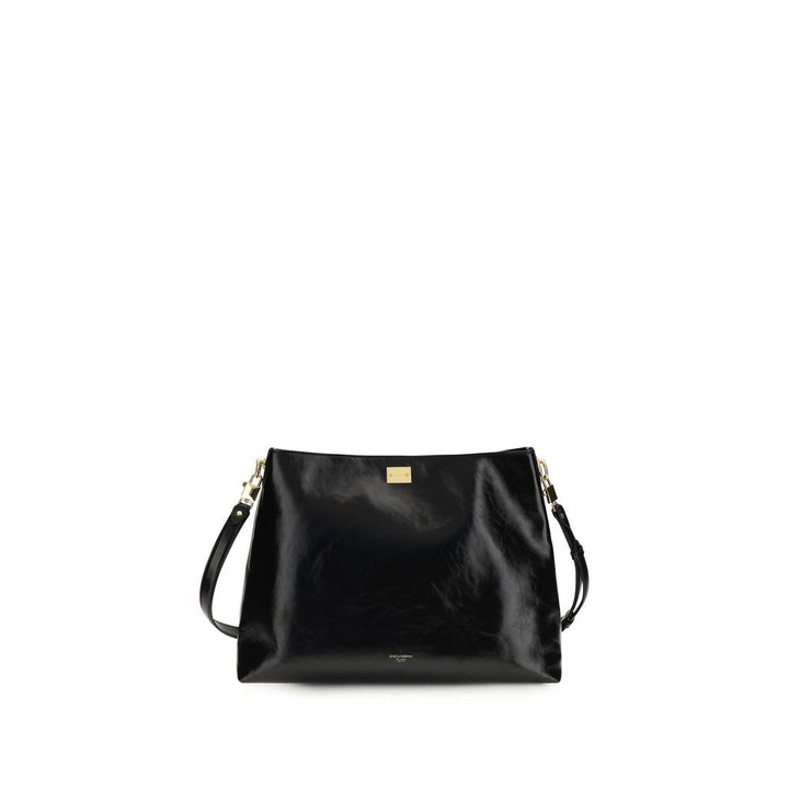 Dolce &amp; Gabbana Black Calf Leather Bos Taurus Shoulder Bag