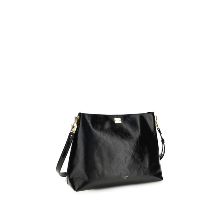 Dolce &amp; Gabbana Black Calf Leather Bos Taurus Shoulder Bag