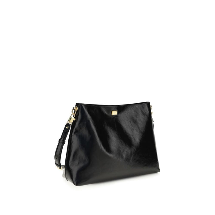 Dolce &amp; Gabbana Black Calf Leather Bos Taurus Shoulder Bag
