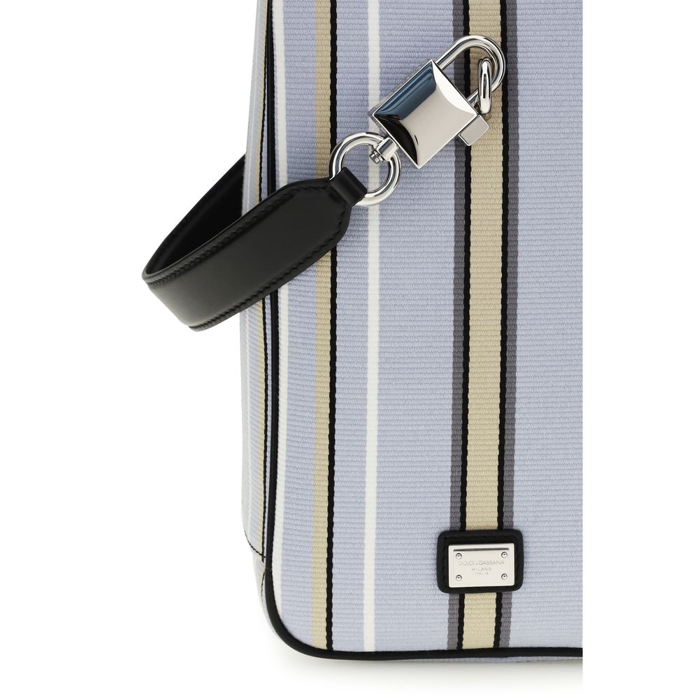 Dolce &amp; Gabbana Blue Cotton Handbag