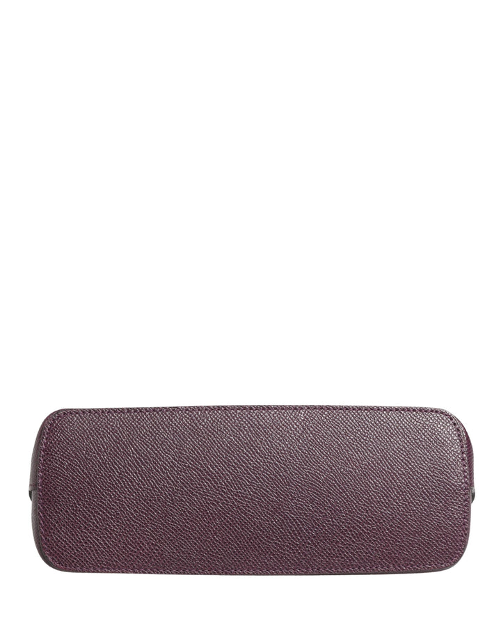Dolce &amp; Gabbana Dark Purple Leather DG Logo Zip Around Hand Purse Wallet