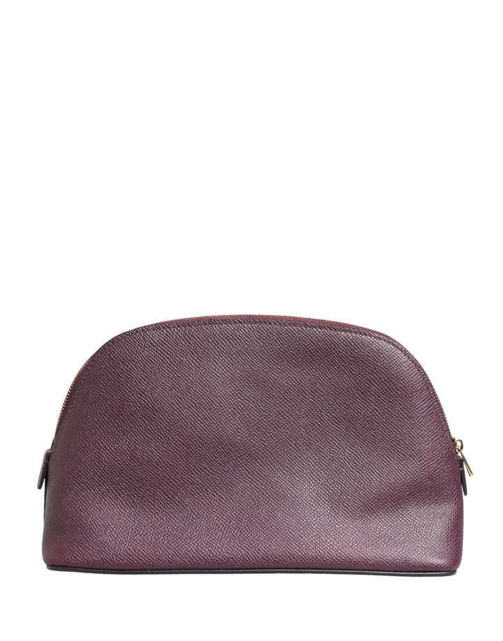 Dolce &amp; Gabbana Dark Purple Leather DG Logo Zip Around Hand Purse Wallet