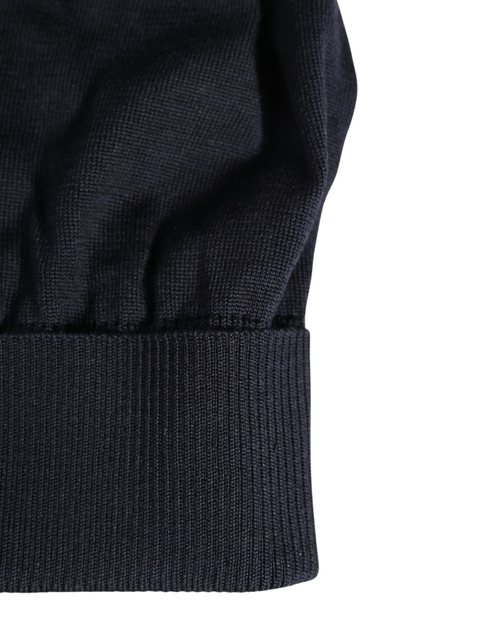 Dolce &amp; Gabbana Black Solid Wool Knitted Winter Beanie Cap Hat