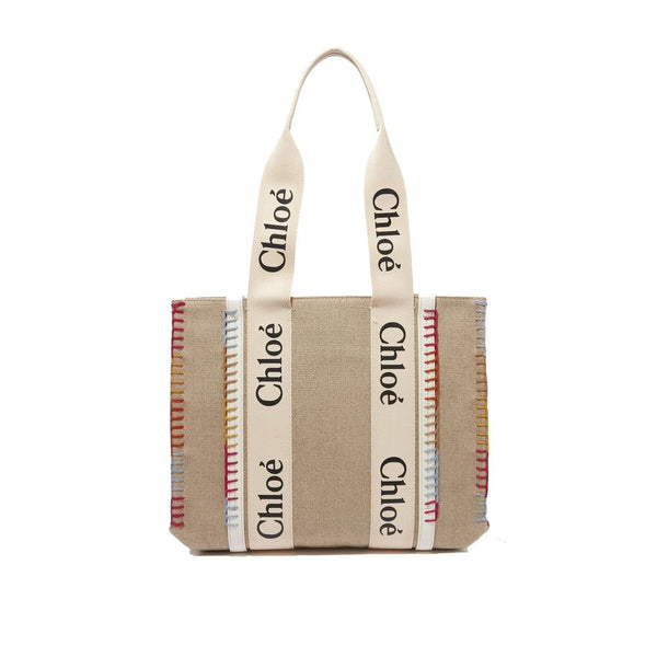 Chloé - Beige Linen Tote Bag